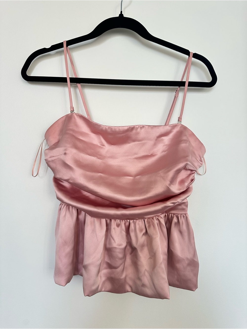 Dynamite Pink Satin Peplum Cami Top Size Small